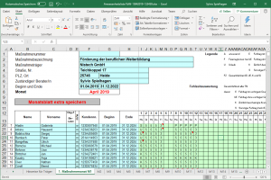 Excel-Tabelle gefüllt mit Daten aus Qualli.life
